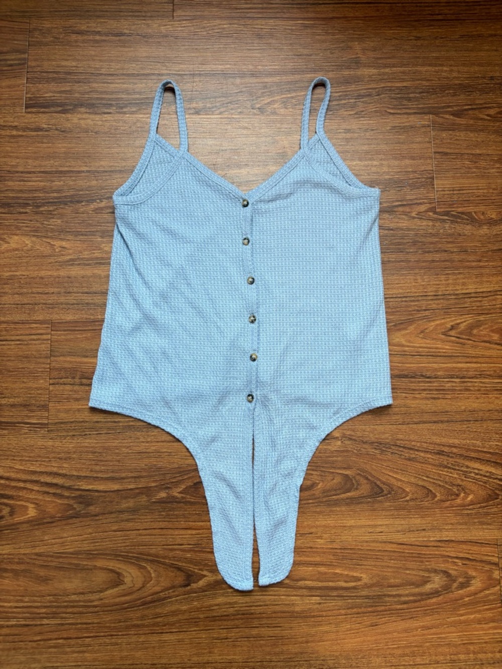 Hippie Rose Light Blue Knit Top with Cream Label